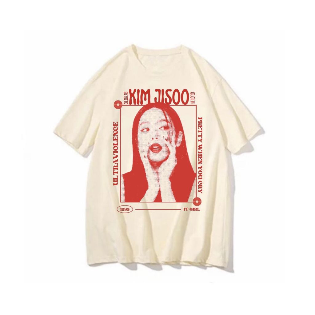 Camiseta kim jisoo Blackpink red Black Pink banda blusa feminina masculina jiso kpop camisa cantoras korea pop blackpink