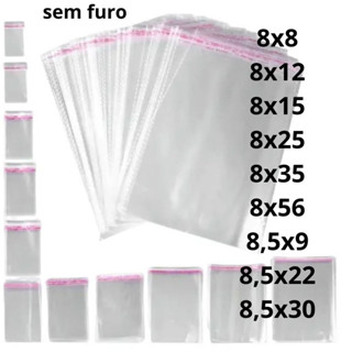 Saco Adesivado Transparente C/ Aba Adesiva Abre e Fecha - 100 Unid. Sem Furo 8x8/8x12/8x15/8x25/8x35/8x56/8,5x9/8,5x22/8,5x30 em Oferta na Shopee