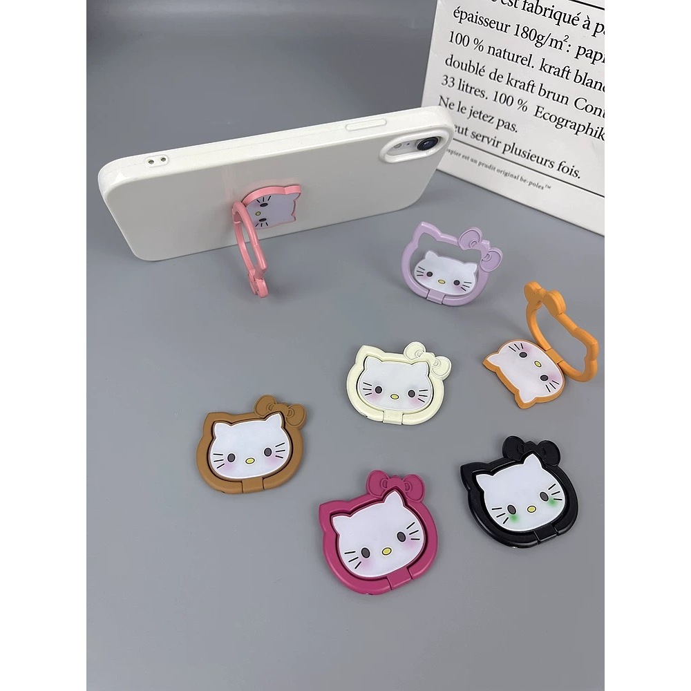 Suporte Anel Formado Gatinho Kitty Fofo Para Capinha Celular 3D Apoio Mesa