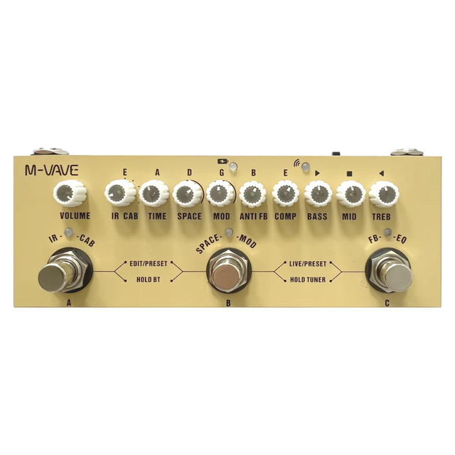 M-vave Cube Recarregável Multi Efeitos Pedal para Violão Elétrico, Gravação de Baixo, Função de Interface Áudio, Baby AC