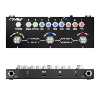 Cuvave cubo bebê guitarra elétrica pedal efeito combinado guitarra pedal gravação interface de áudio função para em Oferta na Shopee