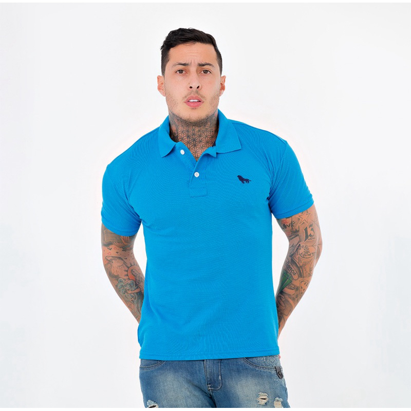 camisas polo masculino básica P M G GG na marca tecido pique em Oferta na Shopee