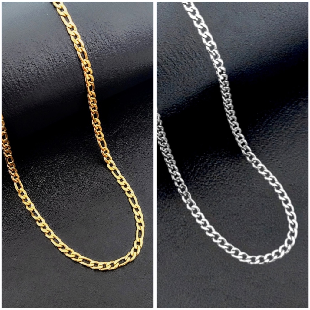 Kit Masculino Duas Correntes Grumet Dourada e Prata 1x1 e 3x1 em Oferta na Shopee