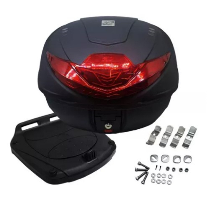 Bau Bauleto de 35 Litros  c/Base Universal Modelo Smart Box Moto Motocicleta Bagageiro Pro tork