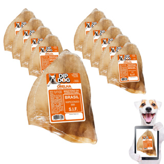 Petisco cachorro Orelha Bovina para Caes mordedor natural desidratado adestrador pet diversos kits em Oferta na Shopee