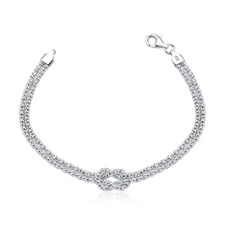 Pulseira Feminina de Prata 925 Pipoca Diamantada Entrelaçada em Oferta na Shopee