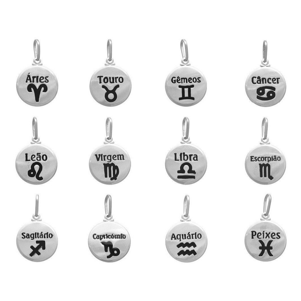 Pingente Signos Prata 925 Para Colar Gargantilha Cordão em Oferta na Shopee