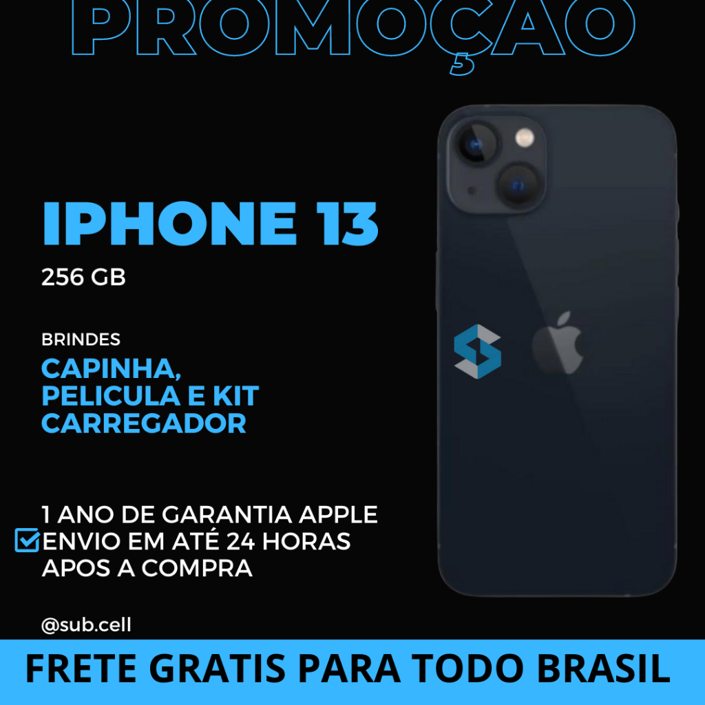 IPhone 13 256GB Novo COM 1 ANO DE GARANTIA APPLE