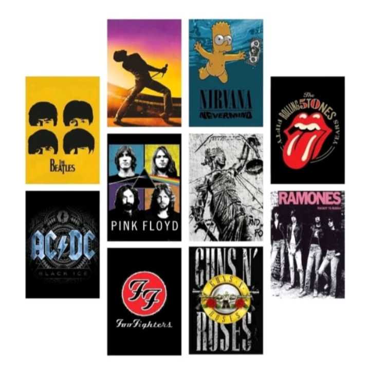 Kit 20 Quadros Decorativos Rock