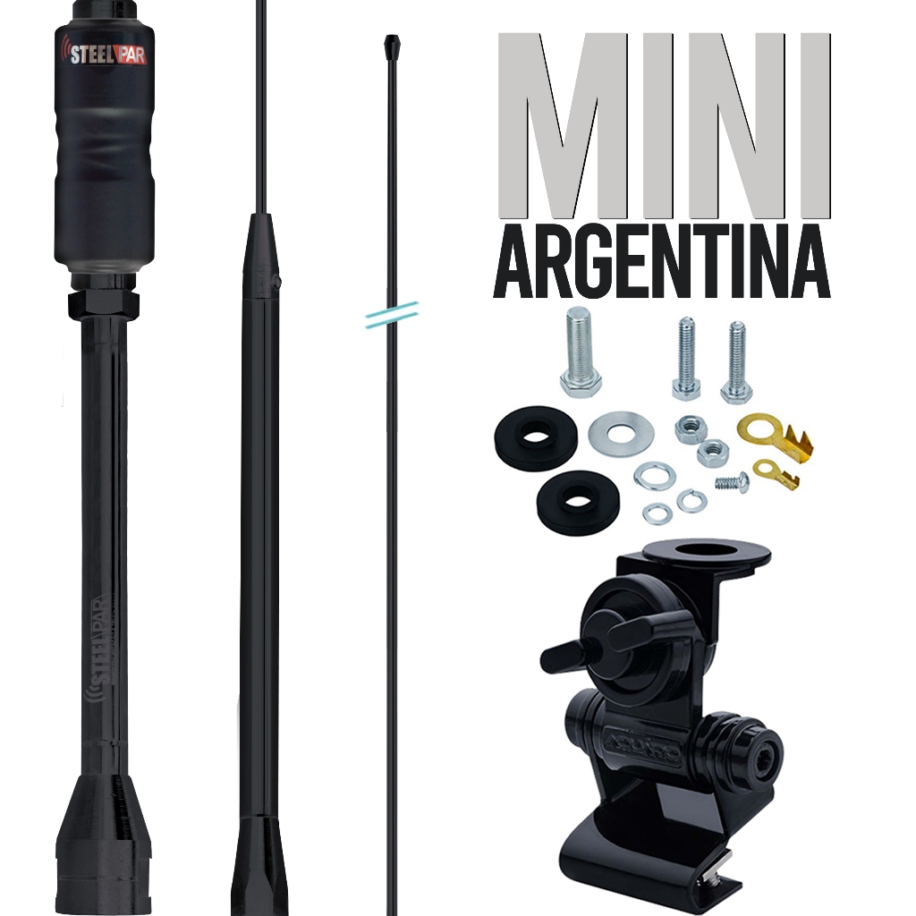 Antena Base Embutida Black Px Mini Argentina 50w 1,07m Porta Malas Capu Capô Parafusos Fixar