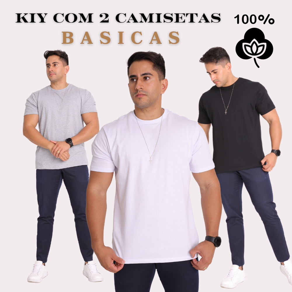 Camisetas Básica 100% Algodão Masculina Lisa e Caimento Moderno Slim Fabricação Própria .. em Oferta na Shopee