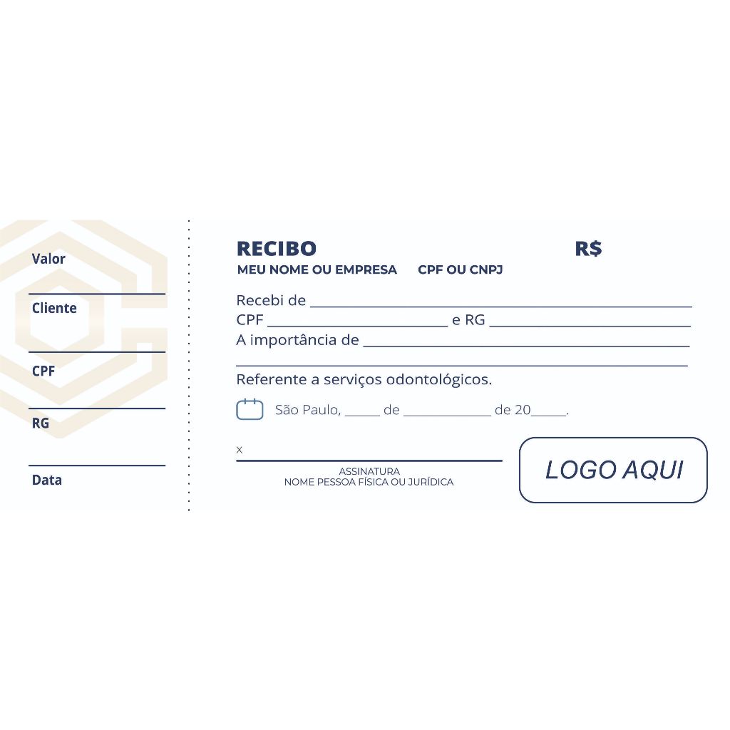 RECIBO PERSONALIZADO BLOCO RECIBO 50 FOLHAS SEM SERRILHA