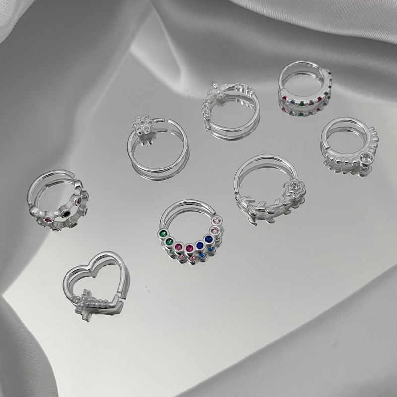 Piercing brinco prata 925 nariz helix cartilagem argolinha ponto de luz coração para furo ou fake pressão
