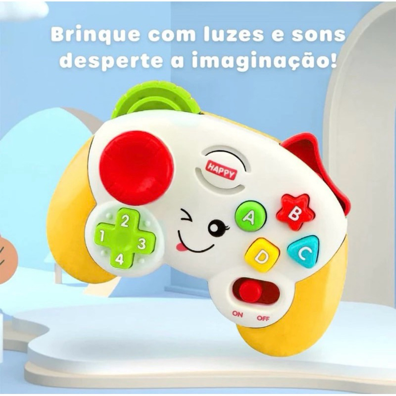 Controle Divertido, Controle, Controle de Videogame Bebê, Criança Divertida com Som e Luz, Didático, Educativo