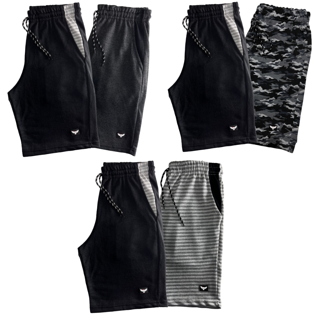 Kit 2 Bermudas Moletom Masculina Lisa 100% Conforto Algodão Treino