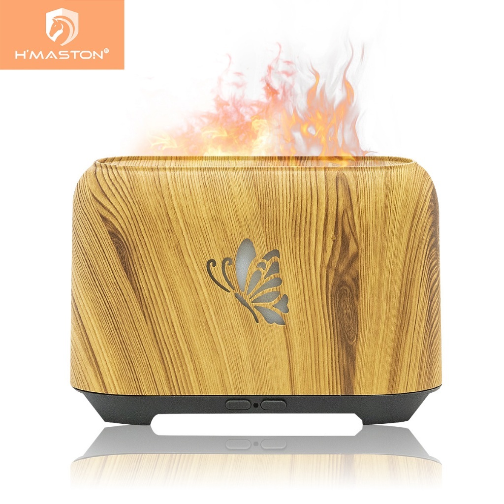 H'Maston JSQ12 BORBOLETA UMIDIFICADOR DE FRAGRÃNCIA DE ATOMIZACÃO ULTRA-SÓMICA Led Efeito Lareira