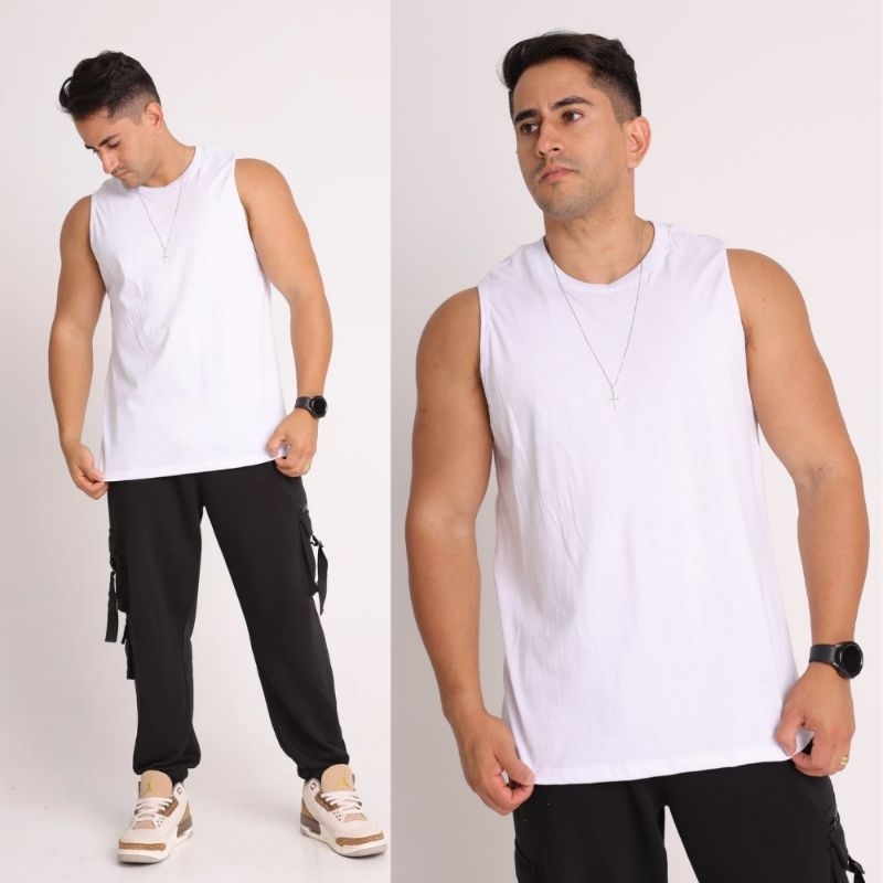 Regata Basica Machão Algodão Premium em Oferta na Shopee