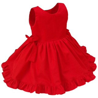 Vestido Infantil Bebê Menina Vermelho Luxo 100% Algodão Laura - Tam. P ao 3 anos | Diversas Cores em Oferta na Shopee