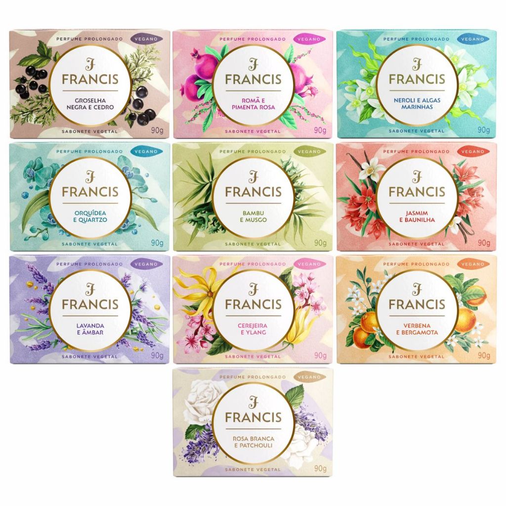 Kit 12 Sabonetes em Barra Francis 90g A ESCOLHER