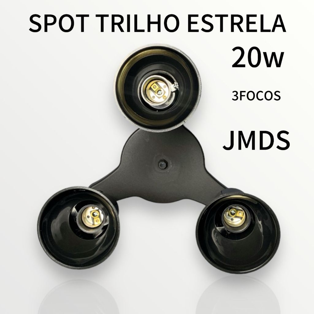 SPOT TRILHO ESTRELA 3 LAMPADAS DIRECIONAVEIS DE PLASTICO "LAMCAMENTO"ENVIO IMEDIATO em Oferta na Shopee
