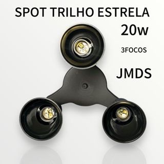 SPOT TRILHO ESTRELA 3 LAMPADAS DIRECIONAVEIS DE PLASTICO "LAMCAMENTO"ENVIO IMEDIATO em Oferta na Shopee