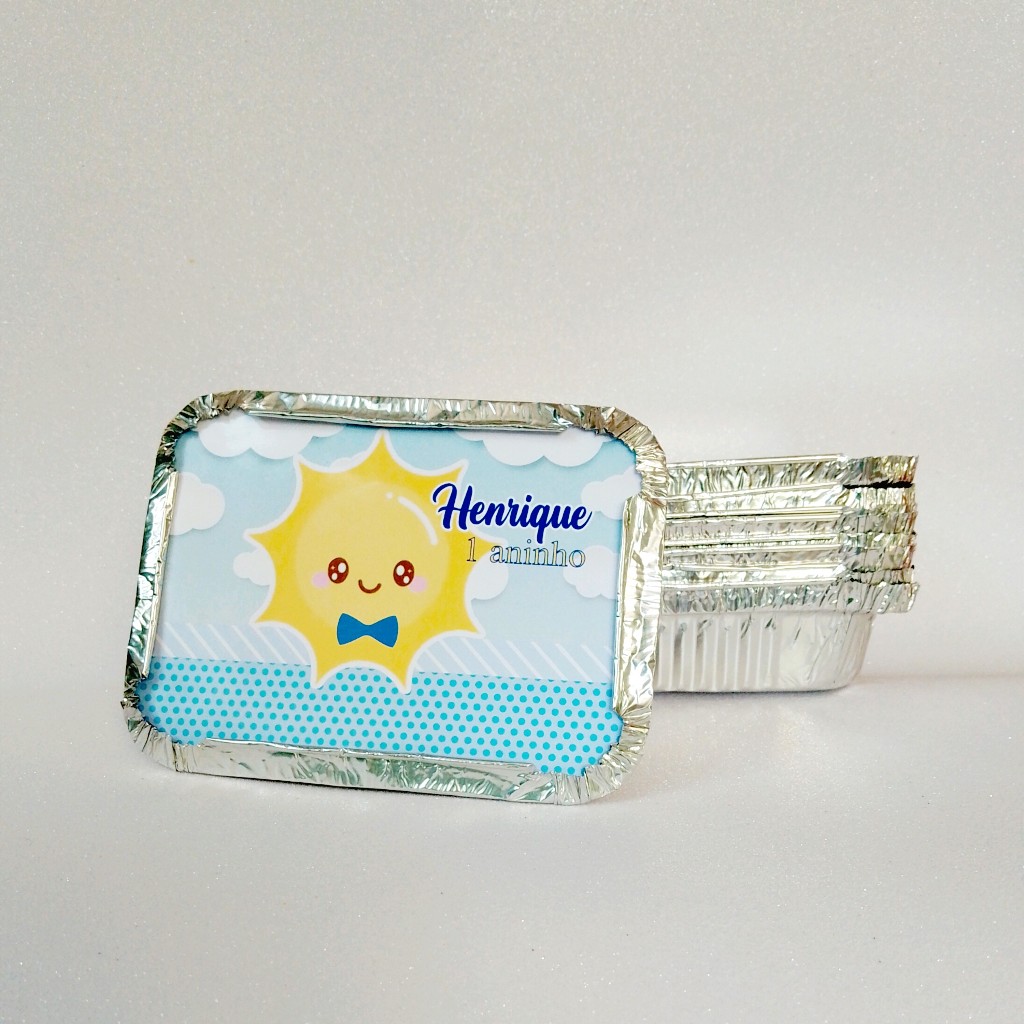 Marmita Personalizada Raio de Sol Azul/ Lembrancinha de Festa Infantil/ Aniversário/ Lembrancinha Infantil