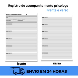 100 FOLHAS A5 14X21CM REGISTRO DE ACOMPANHAMENTO PSICOLOGO PAPEL SULFITE 90G IMPRESSÃO FRENTE E VERSO em Oferta na Shopee