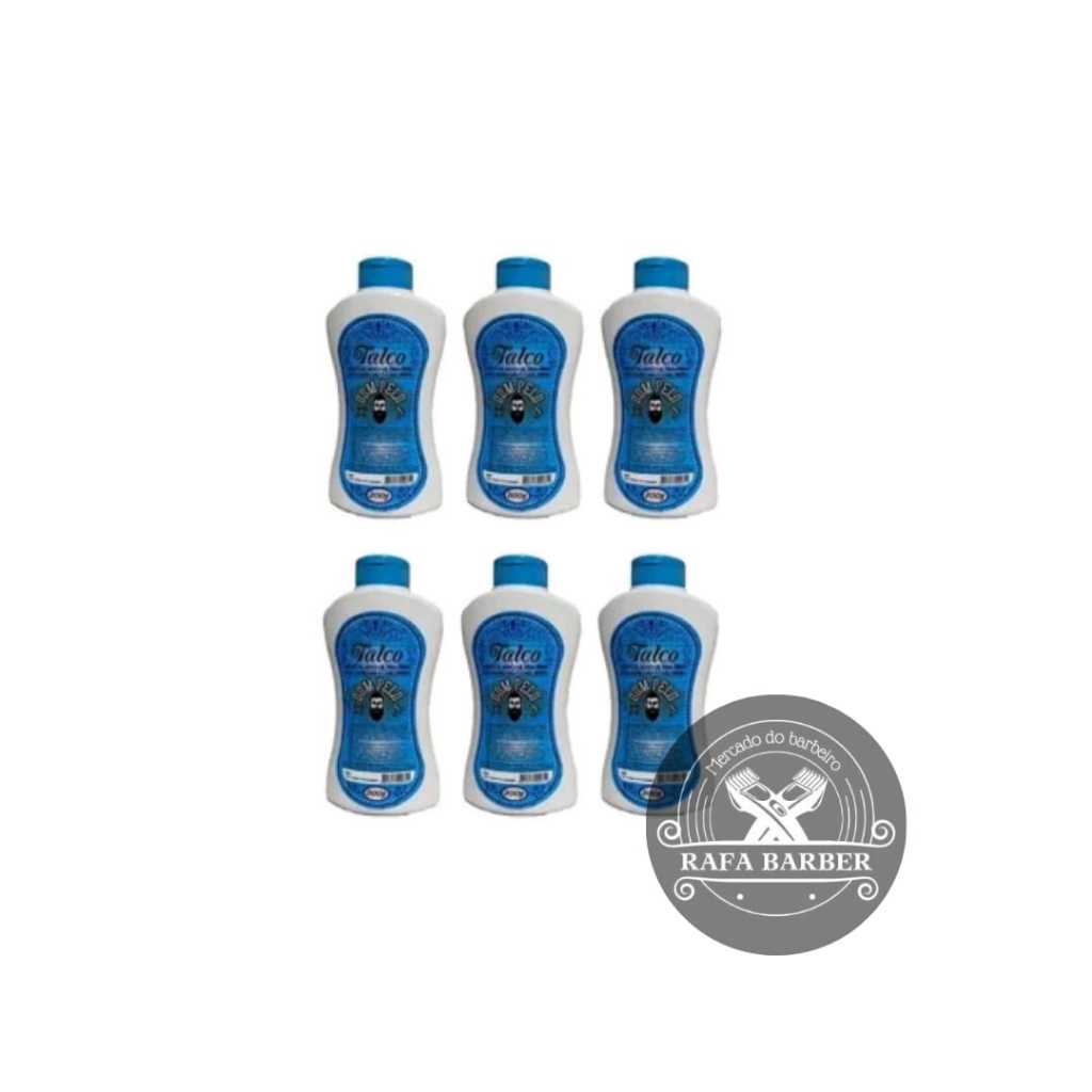 Kit 6 Talco Mentolado Dom Pelo 200g Barbeiro Profissional Refinado Envio Imediato
