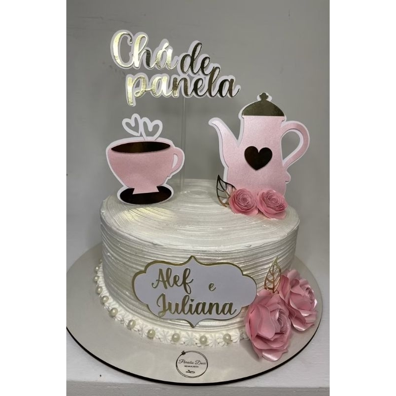 Kit Topo de Bolo Chá de Panela cozinha, Casamento, Mulheres Lembrancinhas