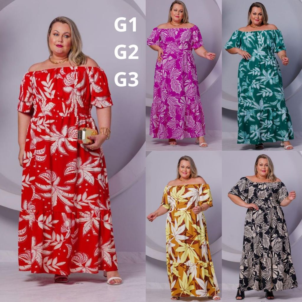 Vestido Feminino Plus Size Vestido Longo de Verão, vestido ciganina