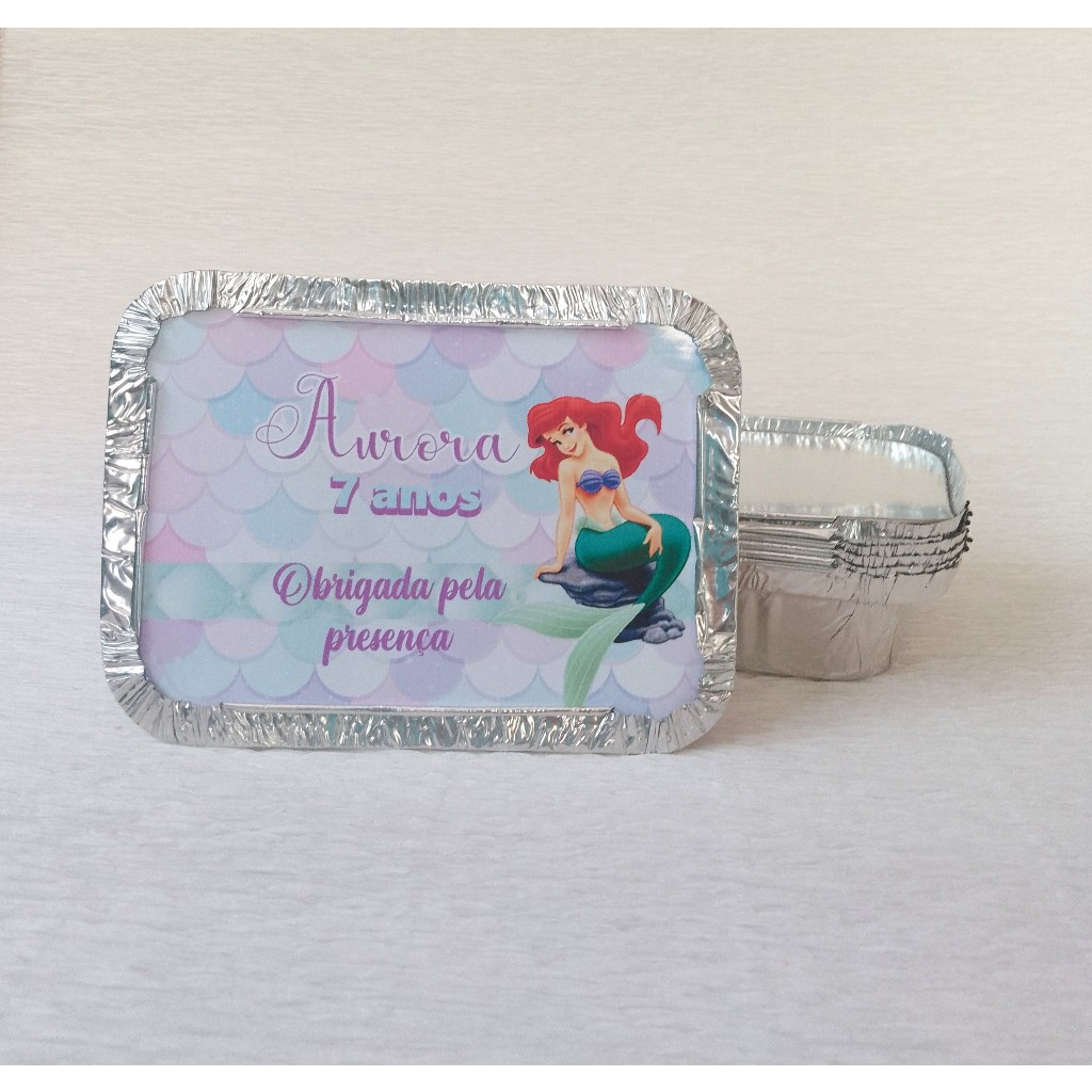 Marmitinha Pequena Sereia Personalizada |Lembrancinha Festa Infantil | Aniversário Sereia