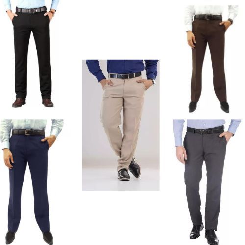 Kit 5 Calça Refoçada Social Masculina /Cores Variadas/preto,bege,marrom,cinza,azul marinho,bege /  Costura Refoçada