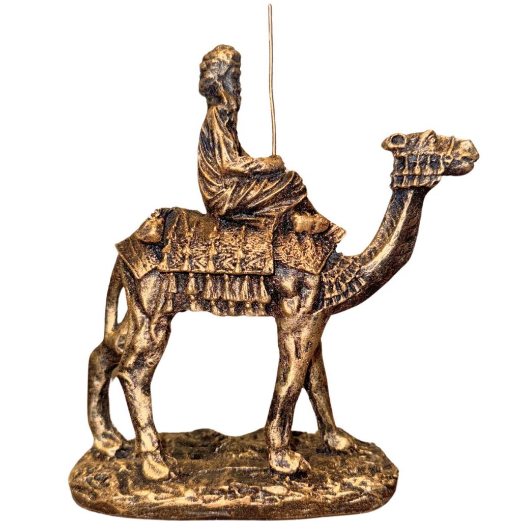 Estatua Camelo Beduino Deserto Faraó Egito Ouro Dourado Decoração Lindo