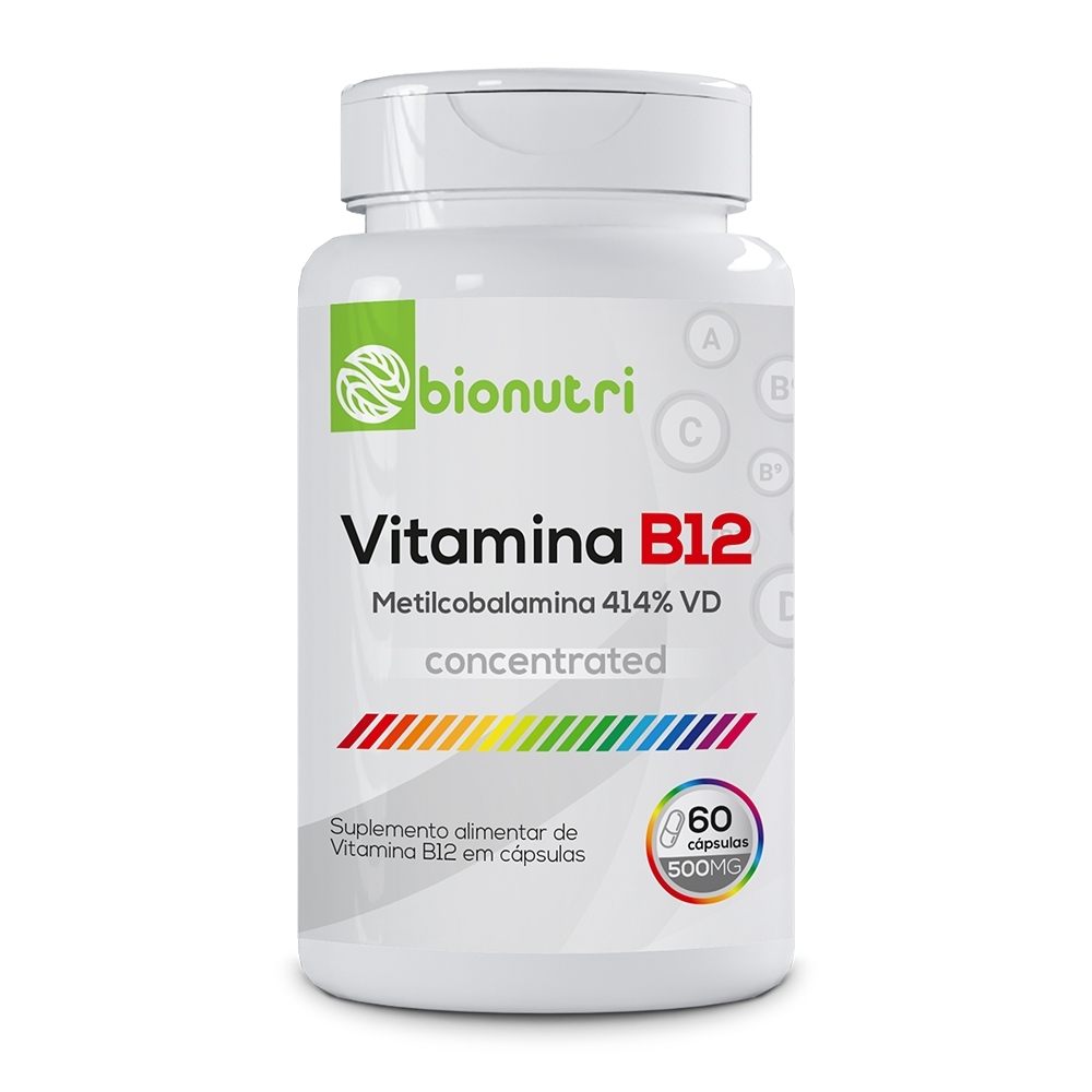 Vitamina B12 metilcobalamina concentrado 60 cápsulas 500mg Bionutri