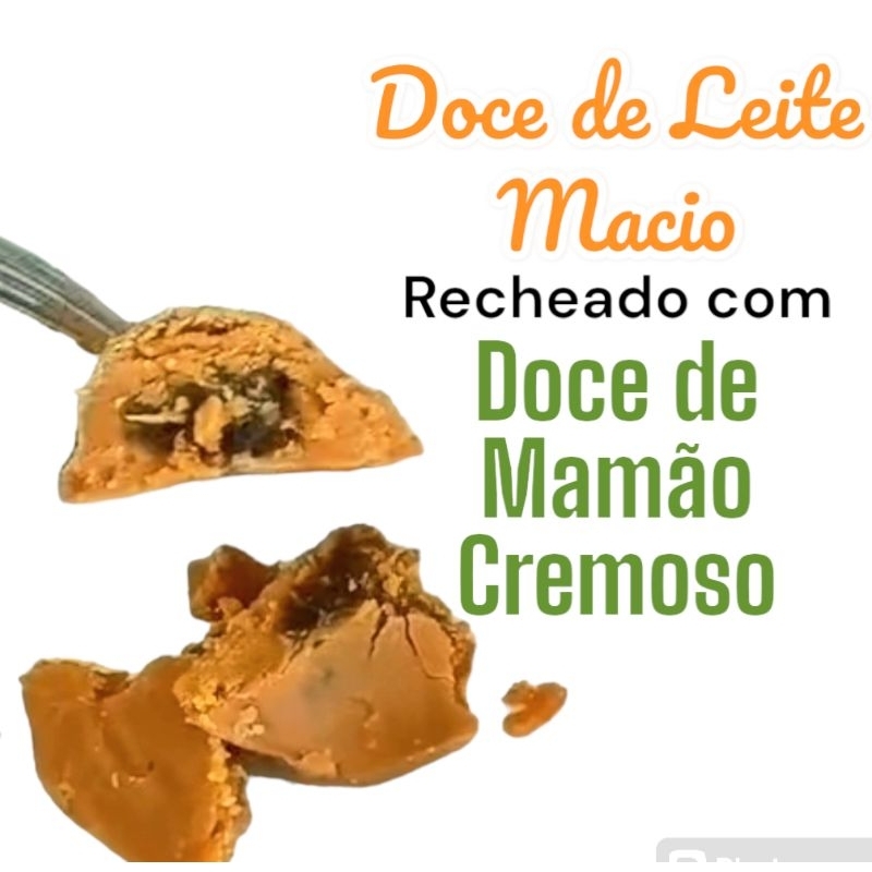 Doce de Leite Recheado com Doce de Mamão - Pote com 12 doces - Peso total 550g