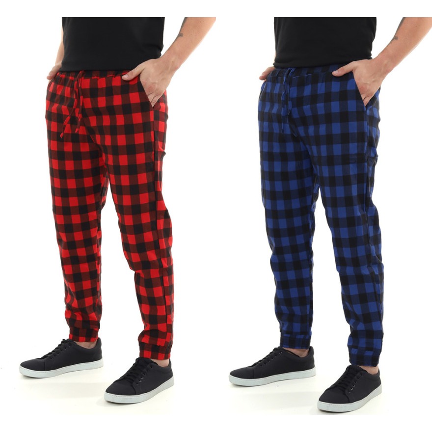 Calça Jogger StreetWear Masculina Xadrez Quadriculada Bengaline Skinny Long Plus Size G1,G2 e G3