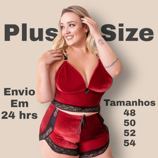 Pijama Baby Doll Short Doll veludo Renda Plus Size roupa de dormir