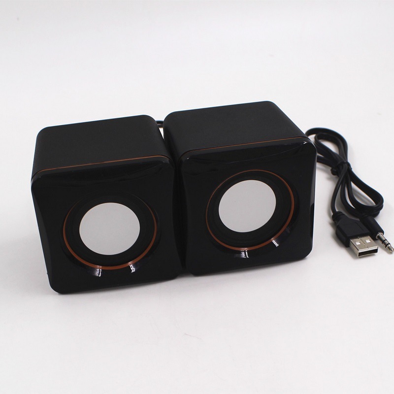 Caixa de Som 6W Rms Real Auto Falante Multimidia 2.0 Portatil Estéreo P2 Usb Pc Computador Notebook
