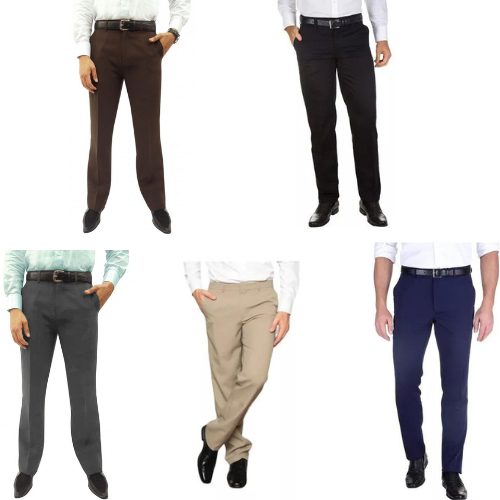Kit 5 Calças Sociais Masculina Em Oxford Cores Variadas