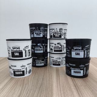 Potes Plásticos Porta Mantimentos Individuais 1 Litro Black em Oferta na Shopee