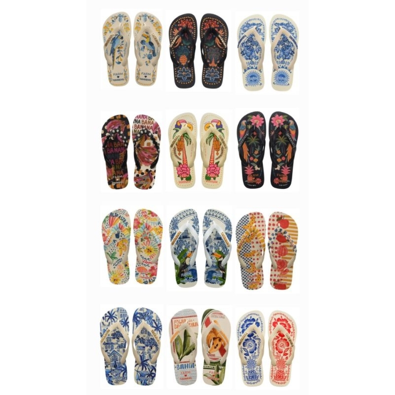 ORIGINAL! Chinelo Havaianas Farm Estampas: Alto Astral; Azulejo; Bananatic; Borogodó; Beleza Tropical; Jardim Romance...