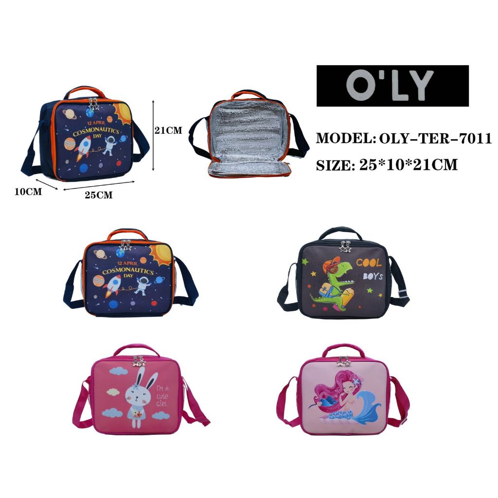 Lancheira Infantil Térmica com Alça | Bolsa de Almoço Escolar Estampada | 25x10x21cm em Oferta na Shopee