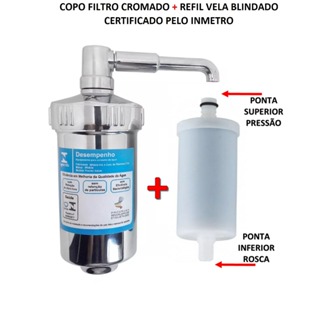COPO CROMADO - ABS - COM FILTRO VELA DE CARVÃO ATIVADO. em Oferta na Shopee