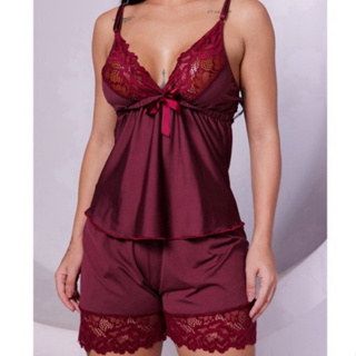 Baby Doll Liso Em Liganete com Renda em Oferta na Shopee