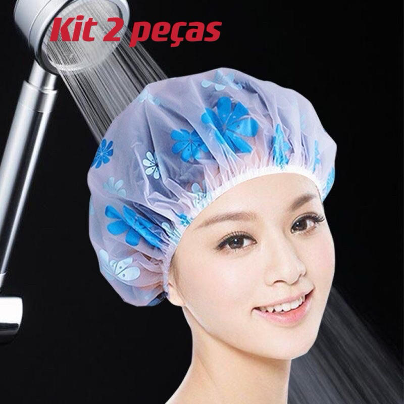 kit 2 peças Touca para Banho Tintura Hidratação Com Elástico de Plástica pronto entregar