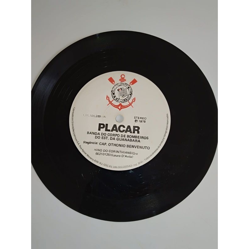 Disco Vinil Compacto Placar vários times (apenas o vinil)
