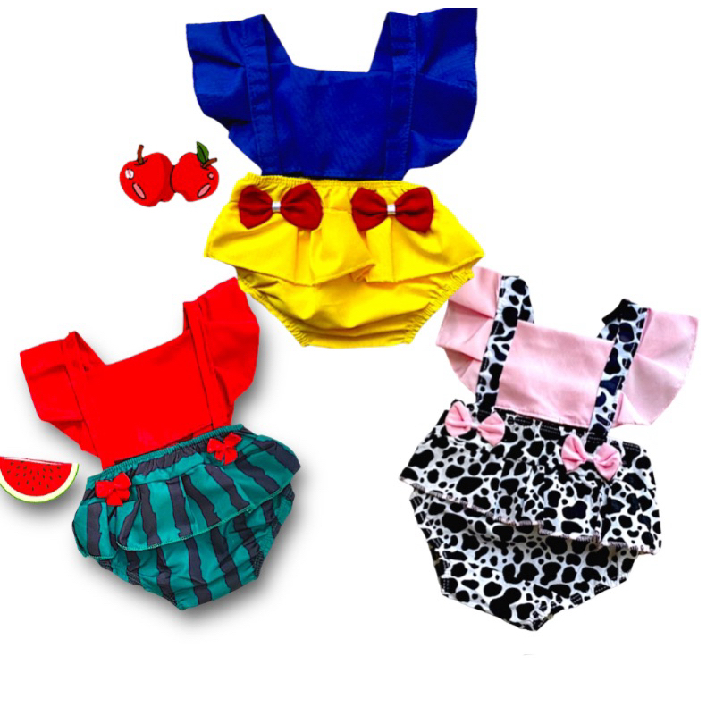 Romper Body temático Princesas Frutinhas Animais Mesversario - escolha o modelo em Oferta na Shopee