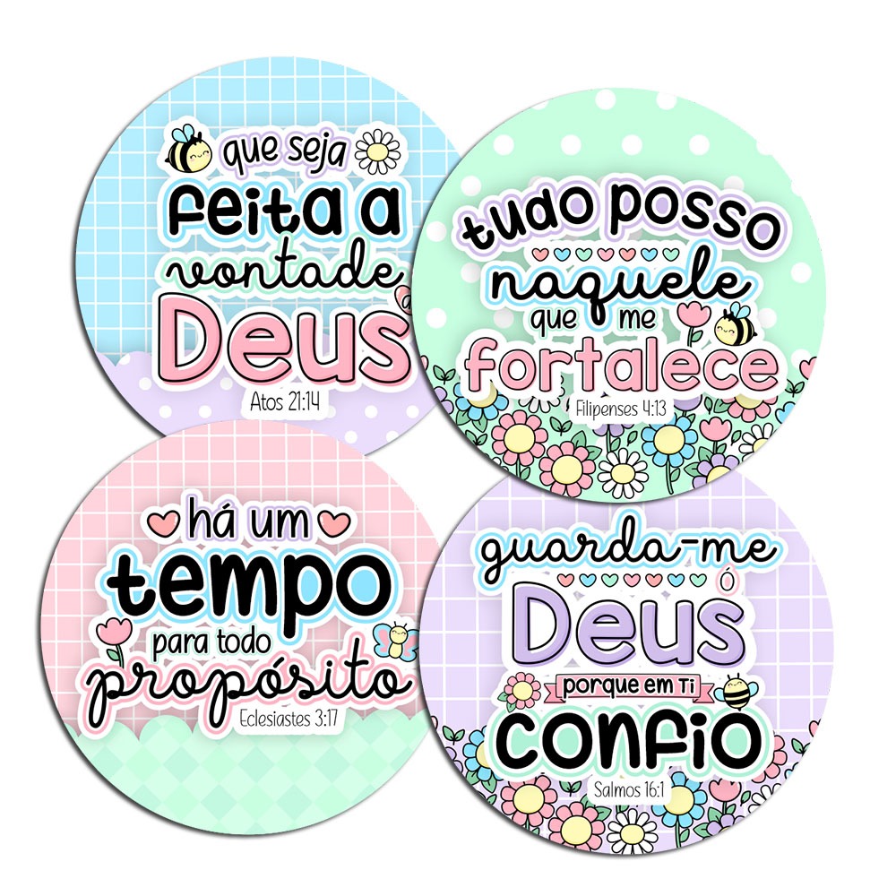 35, 70, 105 e 140 Adesivo tags motivacional versiculo biblico4cm em Oferta na Shopee