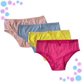 Calcinha Infantil Microfibra Poliamida Lisa Feminina Menina Forro 100% Algodão Cotton em Oferta na Shopee