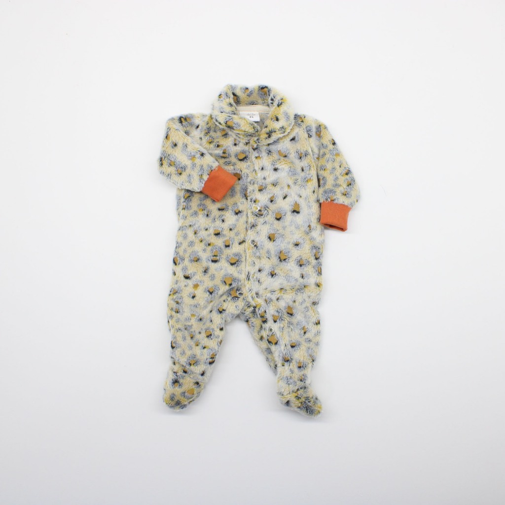 Macacão Tip Top Bebê Prematuro em Fleece Onça Mostarda 3D